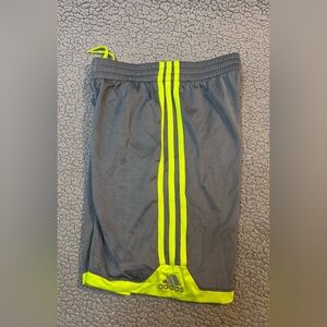 Adidas Athletic Shorts Boys Size Small 8 Gray And Green